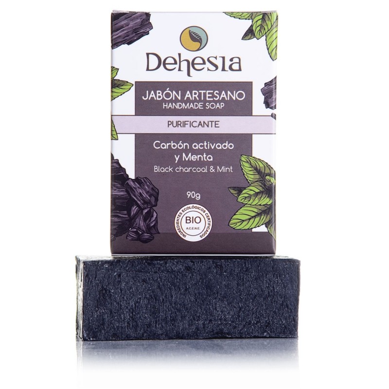 Jabón Purificante Carbón Activado y Menta DEHESIA 90 gr