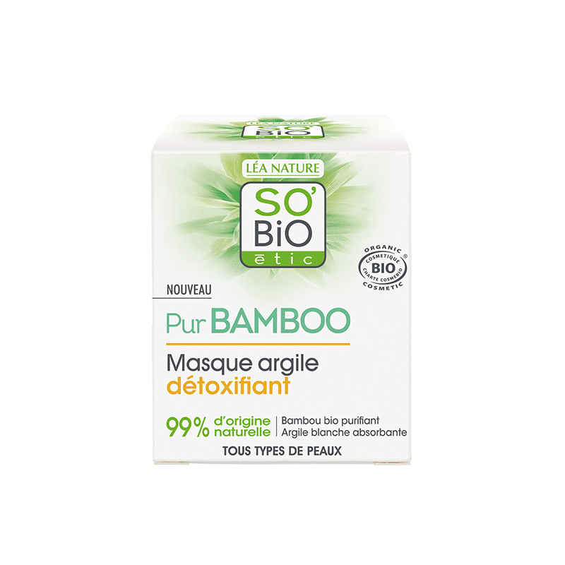 Mascarilla de Arcilla Detox facial Bambú SO'BIO ETIC 50 ml