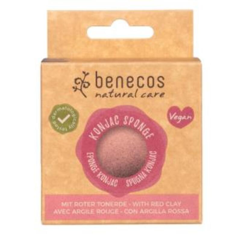 Esponja Konjac Arcilla Roja pieles delicadas BENECOS