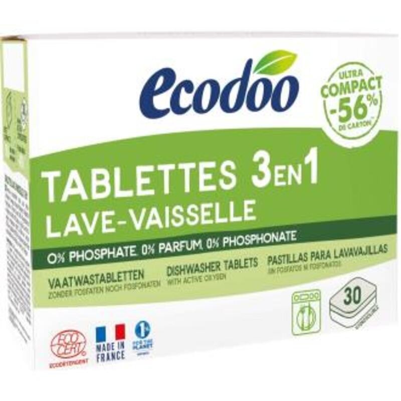 Lavavajillas tabletas para máquina 3 en 1 ECODOO 30 ud