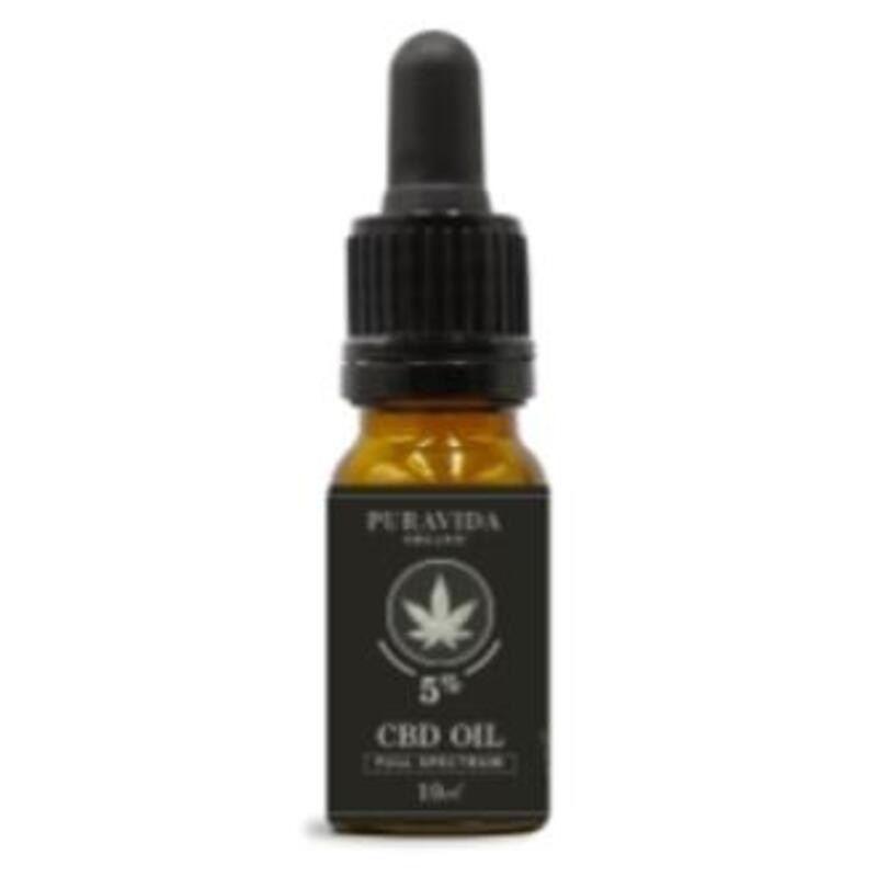 CBD Oil Full Spectrum 5% 500 mg PURAVIDA ORGANIC 10 ml