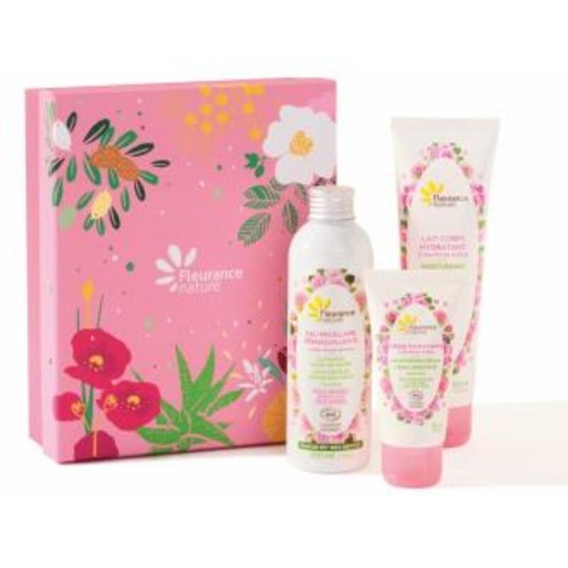 Cofre Rosa Leche Corporal-Micelar-Crema FLEURANCE NATURE