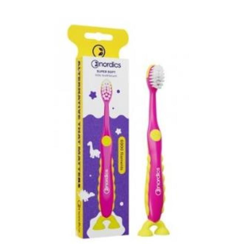 Cepillo Dental Niños Dinosaurio Rosa NORDICS ORAL CARE