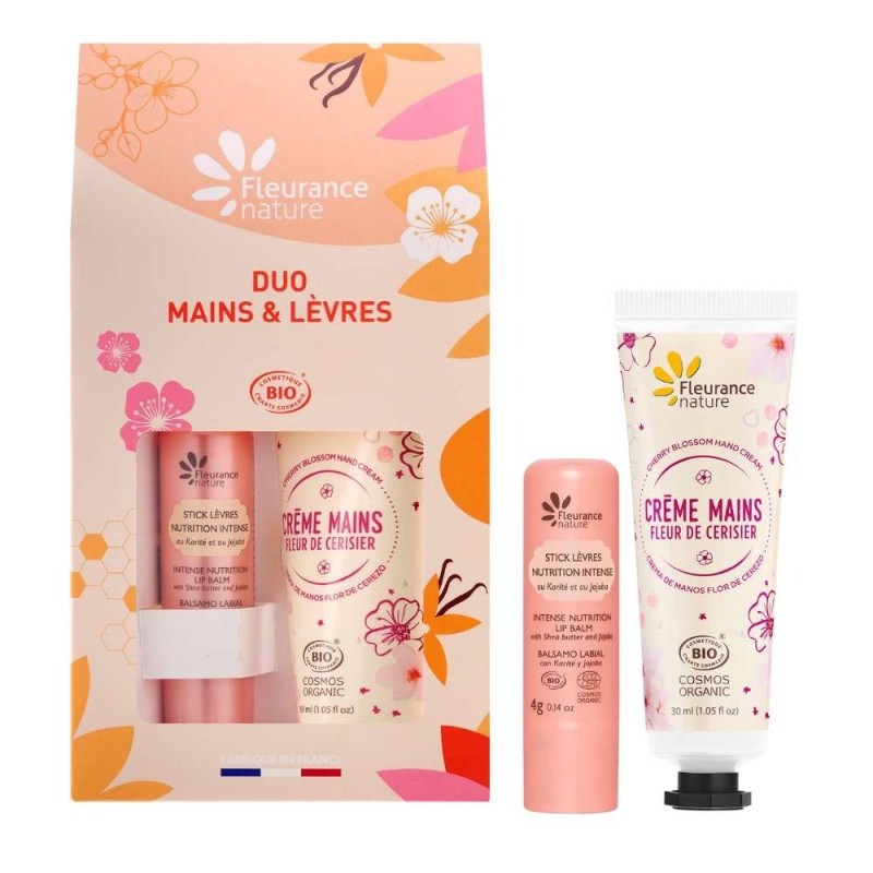 Duo Stick Labios y Crema Manos Flor de Cerezo FLEURANCE NATURE